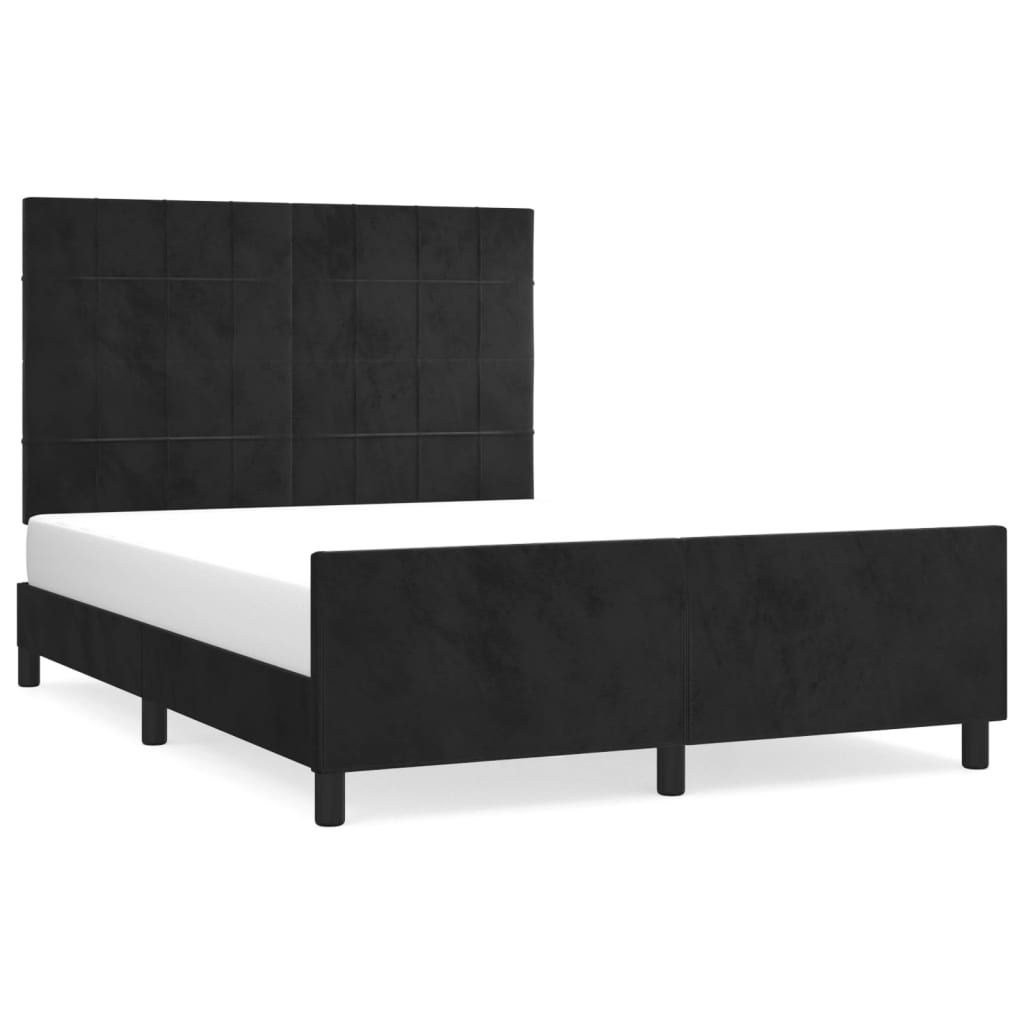 Sengeramme uden madras Sort 140x200 cm Fløjl