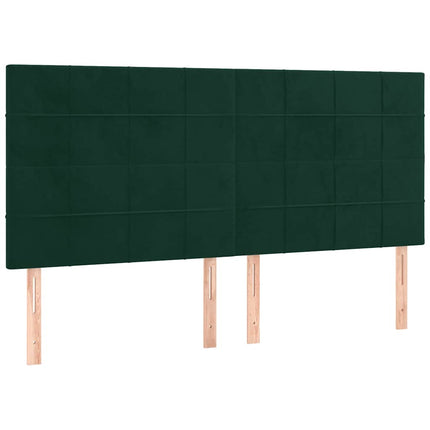 Sengeramme uden madras Mørkegrøn 160x200 cm Fløjl