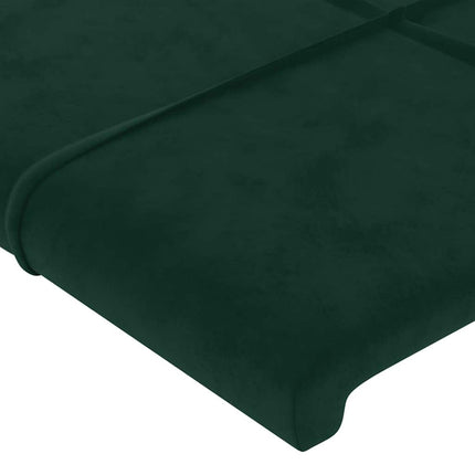 Sengeramme uden madras Mørkegrøn 160x200 cm Fløjl