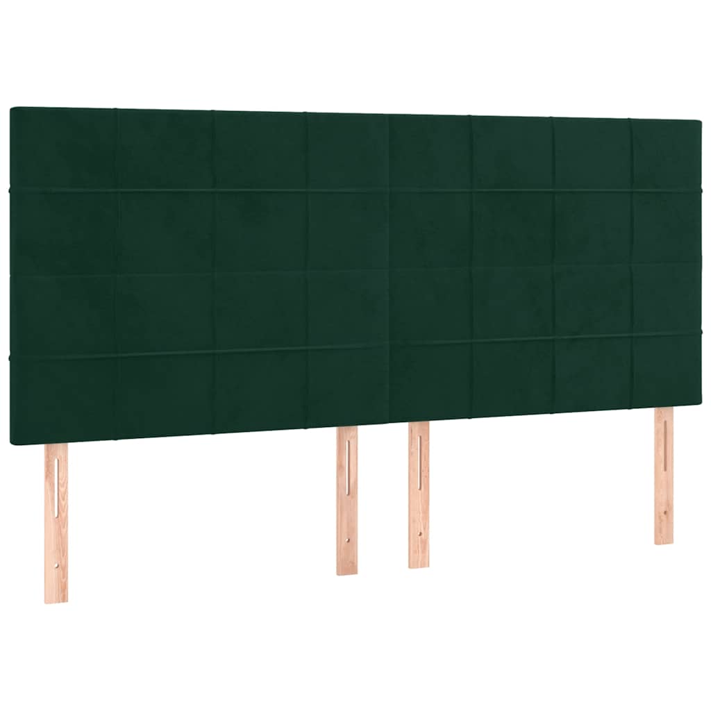 sengeramme med sengegavl 180x200 cm fløjl mørkegrøn
