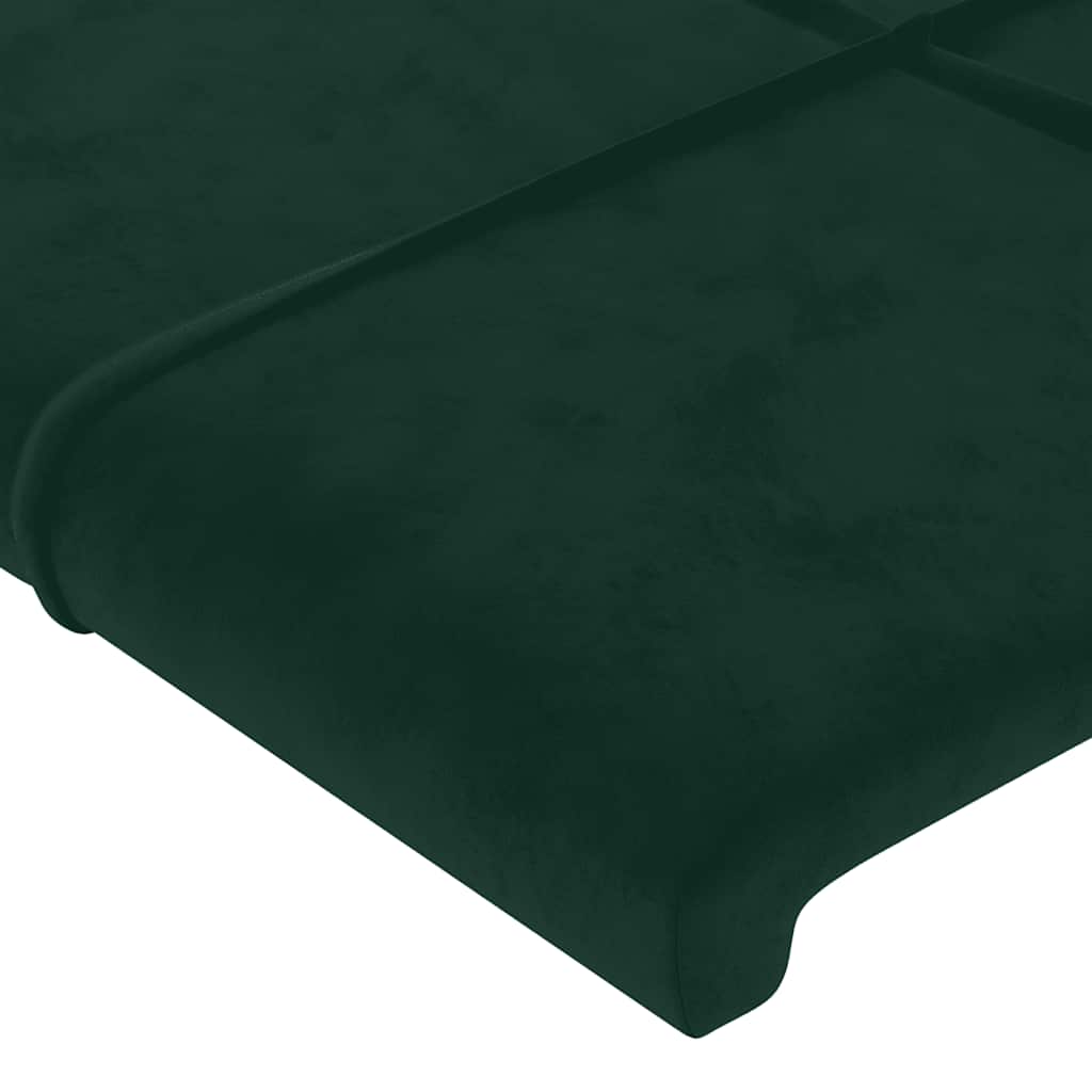 sengeramme med sengegavl 180x200 cm fløjl mørkegrøn