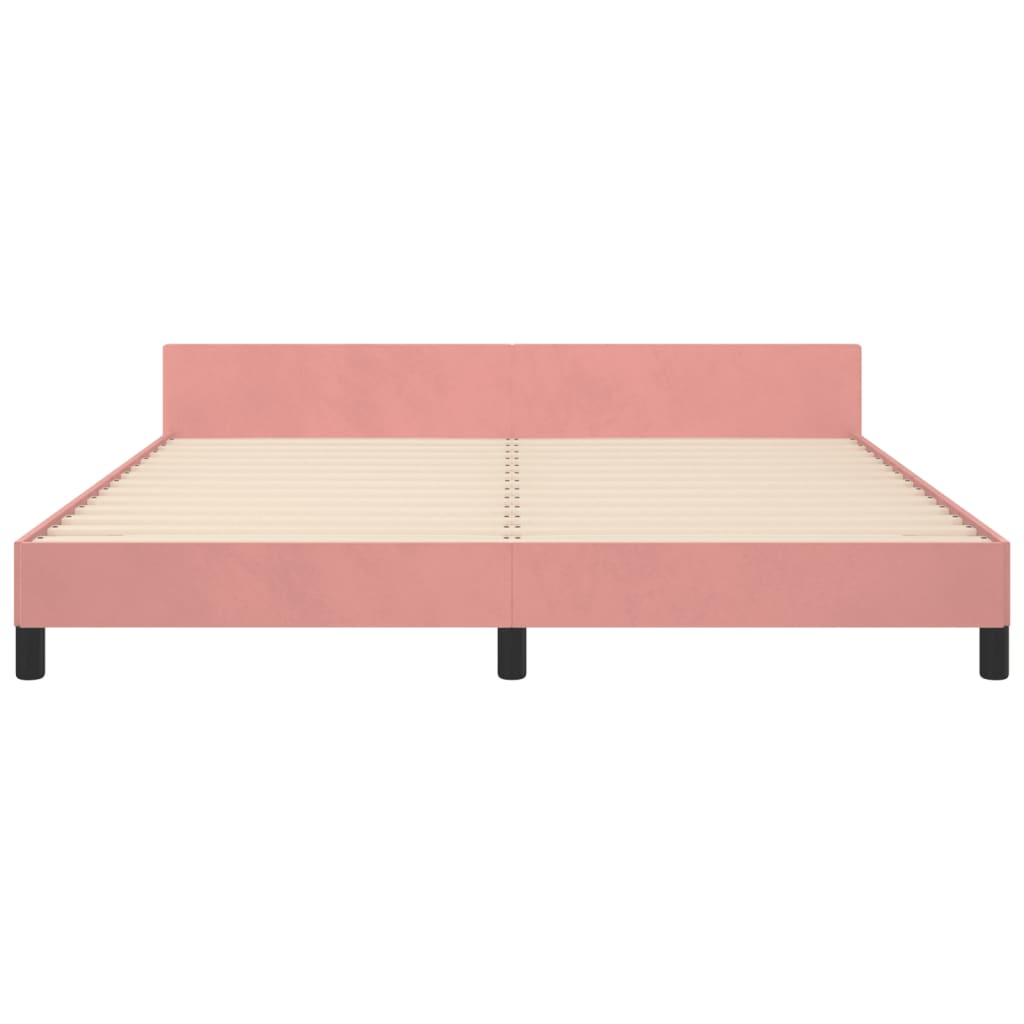 sengeramme med sengegavl 180x200 cm fløjl pink