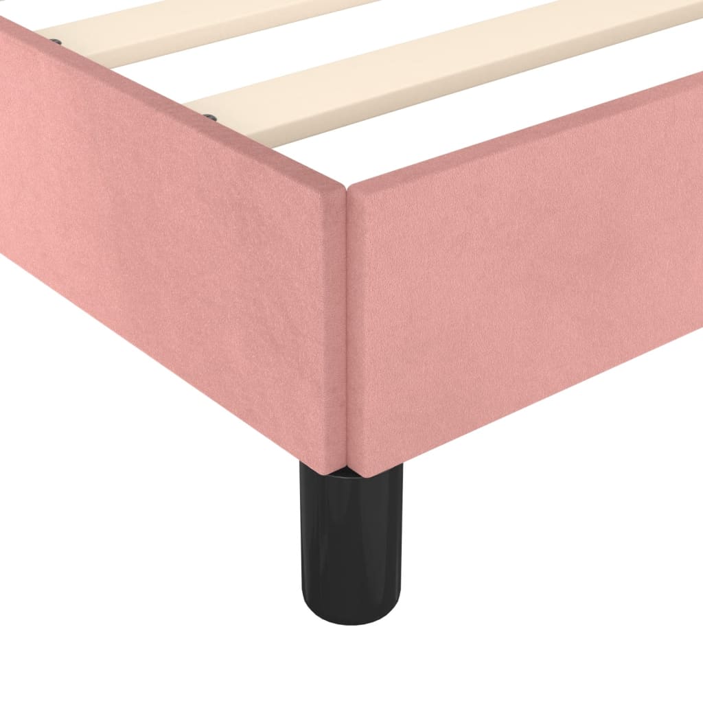 sengeramme med sengegavl 180x200 cm fløjl pink