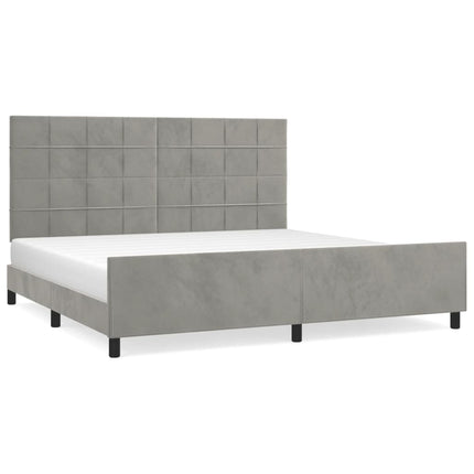 Sengeramme uden madras Lysegrå 200x200 cm Fløjl