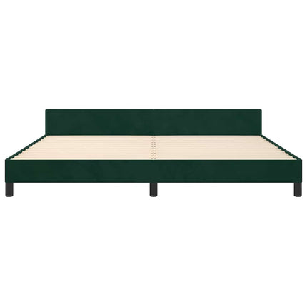 Sengeramme uden madras Mørkegrøn 200x200 cm Fløjl