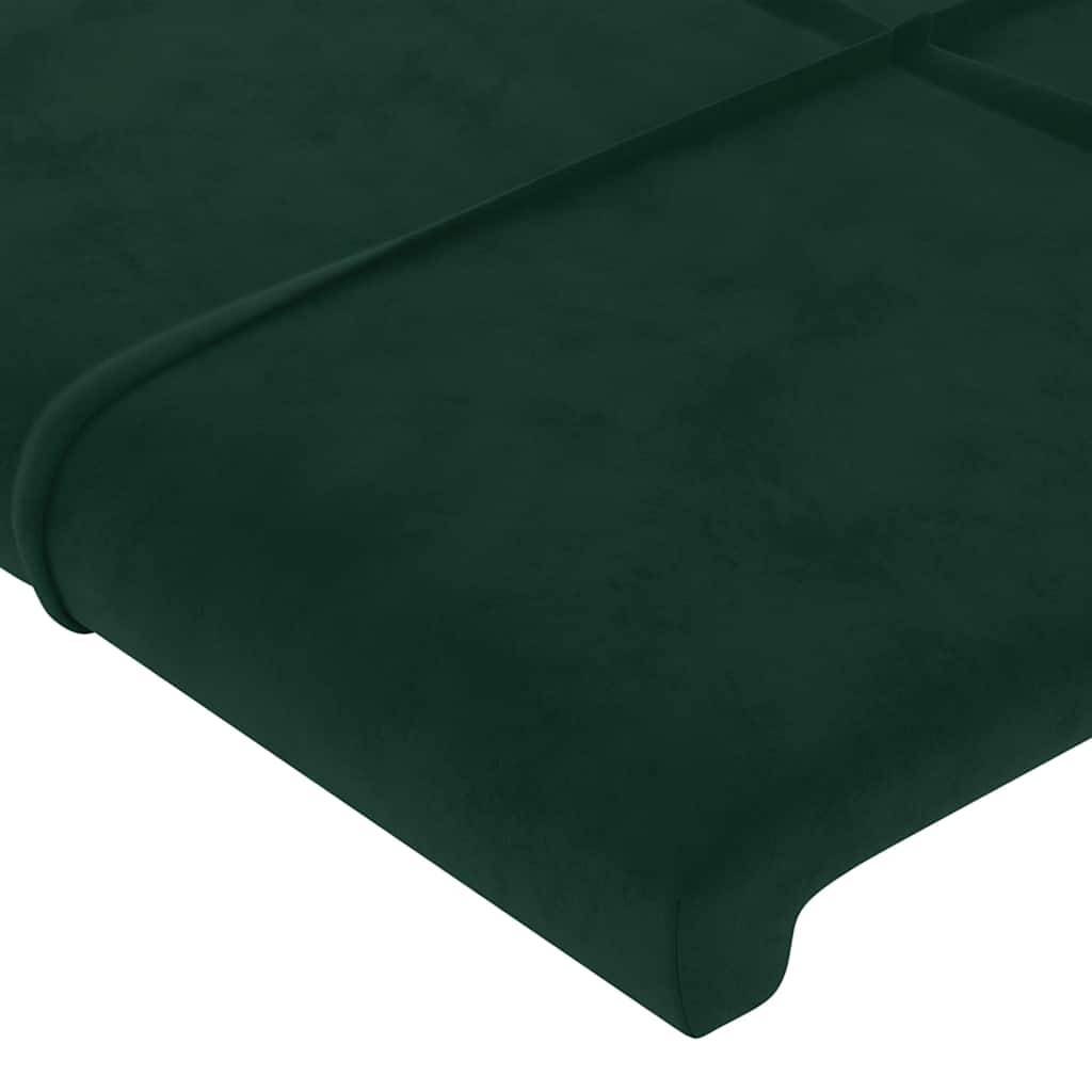 Sengeramme uden madras Mørkegrøn 200x200 cm Fløjl