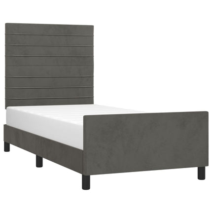 Sengeramme uden madras Mørkegrå 90x200 cm Fløjl