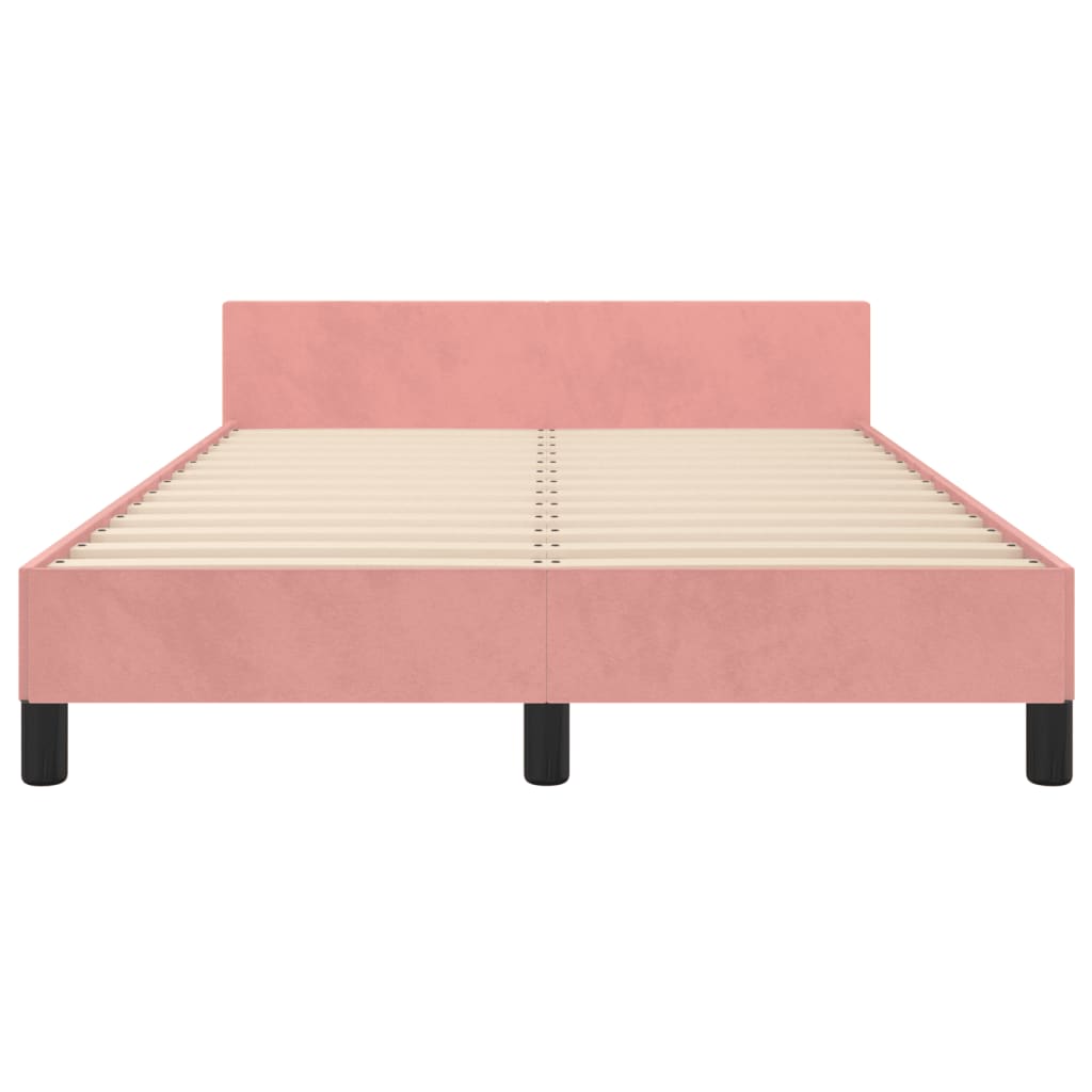 sengeramme med sengegavl 120x200 cm fløjl pink