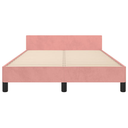 sengeramme med sengegavl 120x200 cm fløjl pink