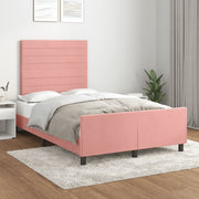 sengeramme med sengegavl 120x200 cm fløjl pink