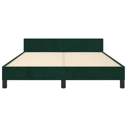 Sengeramme uden madras Mørkegrøn 140x190 cm Fløjl