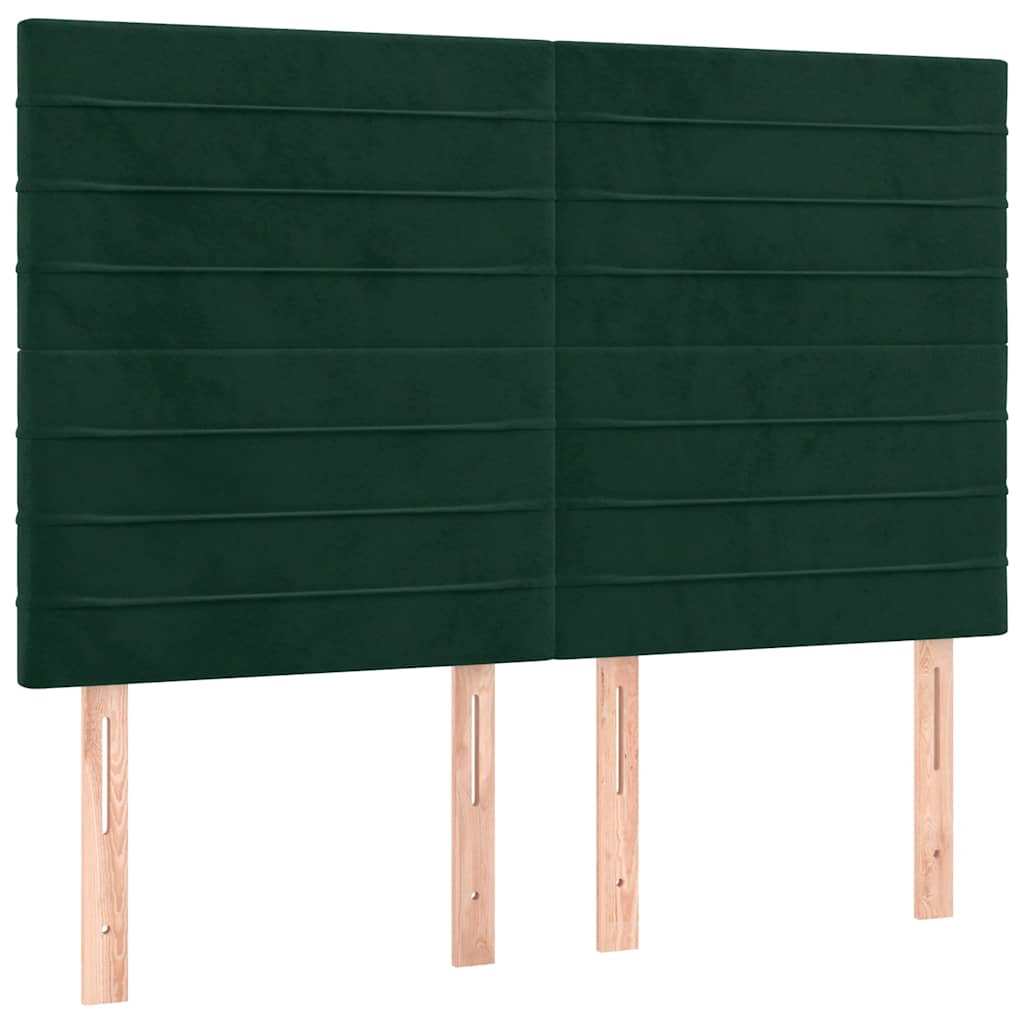 Sengeramme uden madras Mørkegrøn 140x190 cm Fløjl