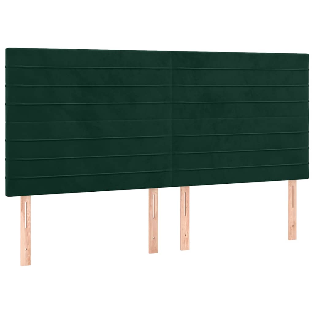 Sengeramme uden madras Mørkegrøn 140x200 cm Fløjl