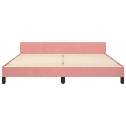 sengeramme med sengegavl 160x200 cm fløjl pink