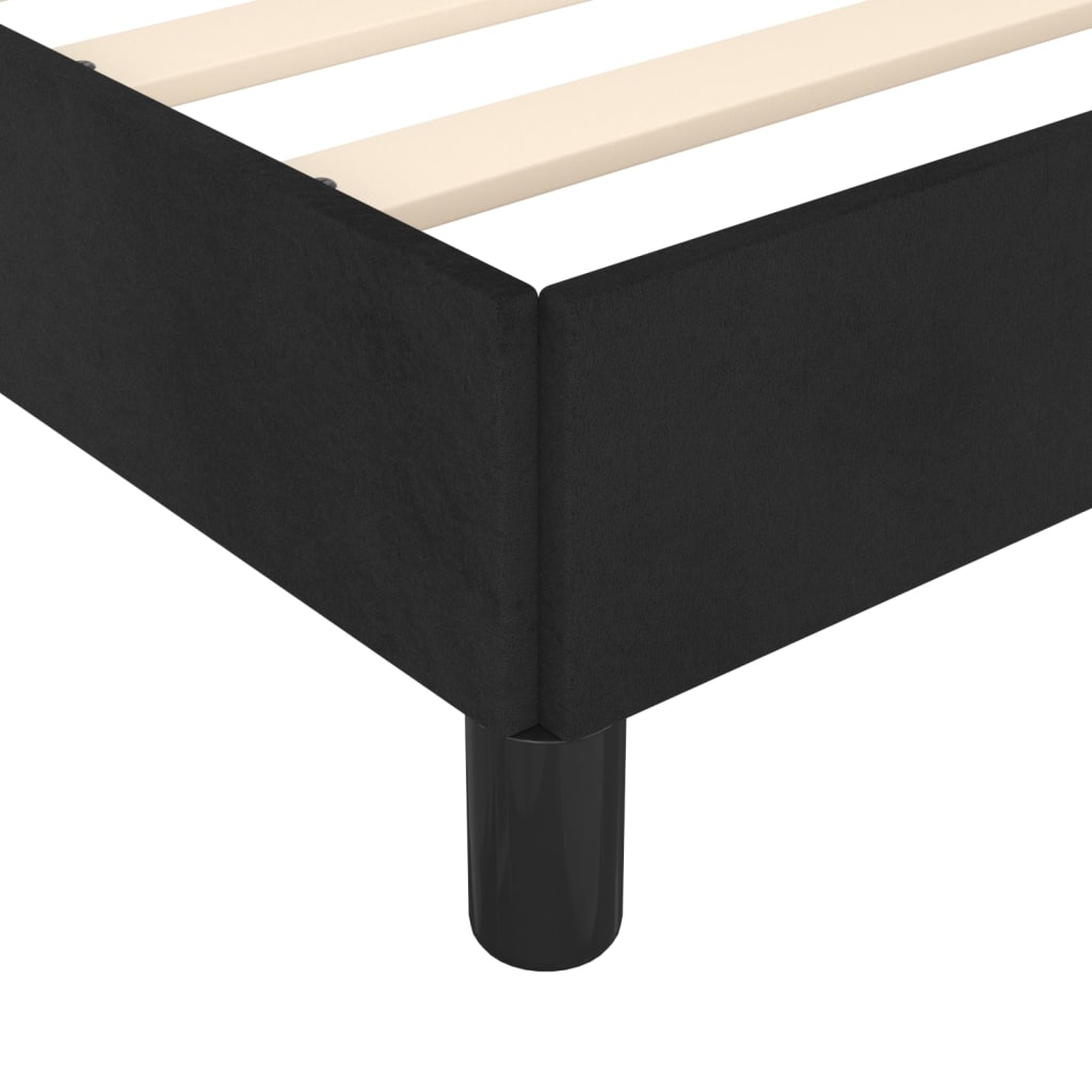 sengeramme med sengegavl 180x200 cm fløjl sort