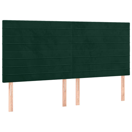 sengeramme med sengegavl 180x200 cm fløjl mørkegrøn