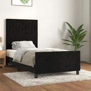 sengeramme med sengegavl 80x200 cm fløjl sort