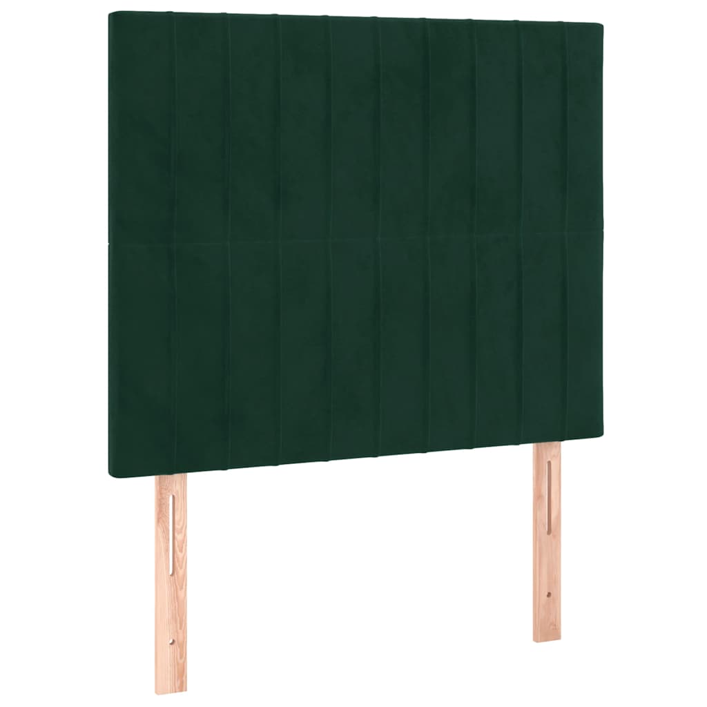 Sengeramme uden madras Mørkegrøn 90x190 cm Fløjl
