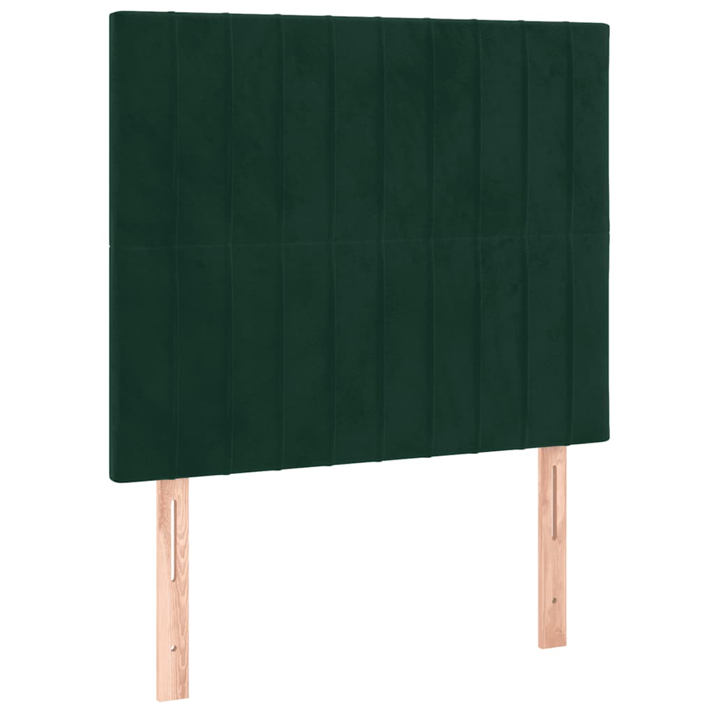 Sengeramme uden madras Mørkegrøn 100x200 cm Fløjl