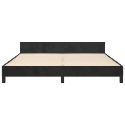 sengeramme med sengegavl 180x200 cm fløjl sort