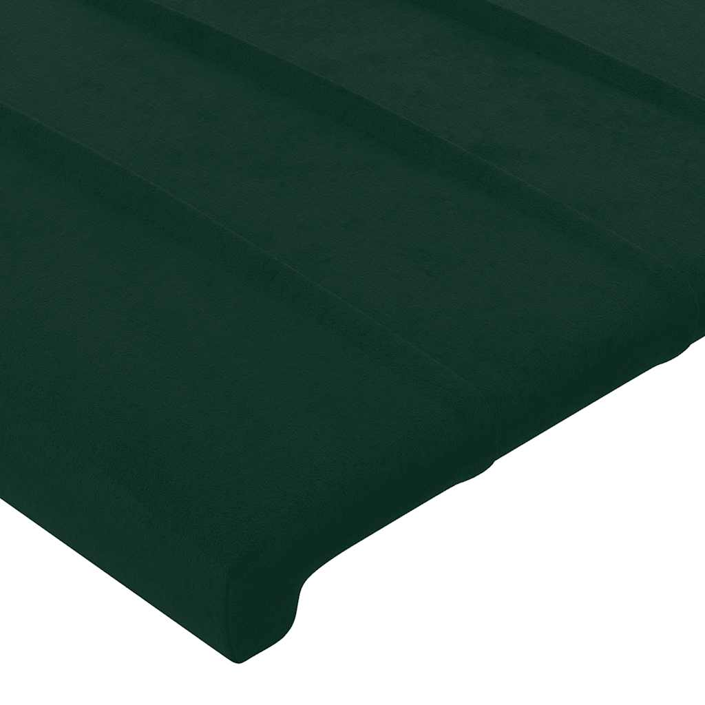 sengeramme med sengegavl 180x200 cm fløjl mørkegrøn