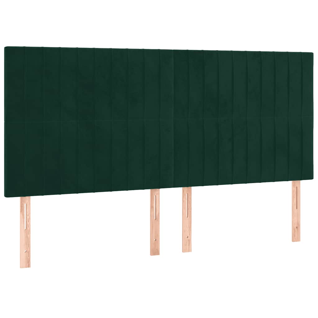 Sengeramme uden madras Mørkegrøn 200x200 cm Fløjl