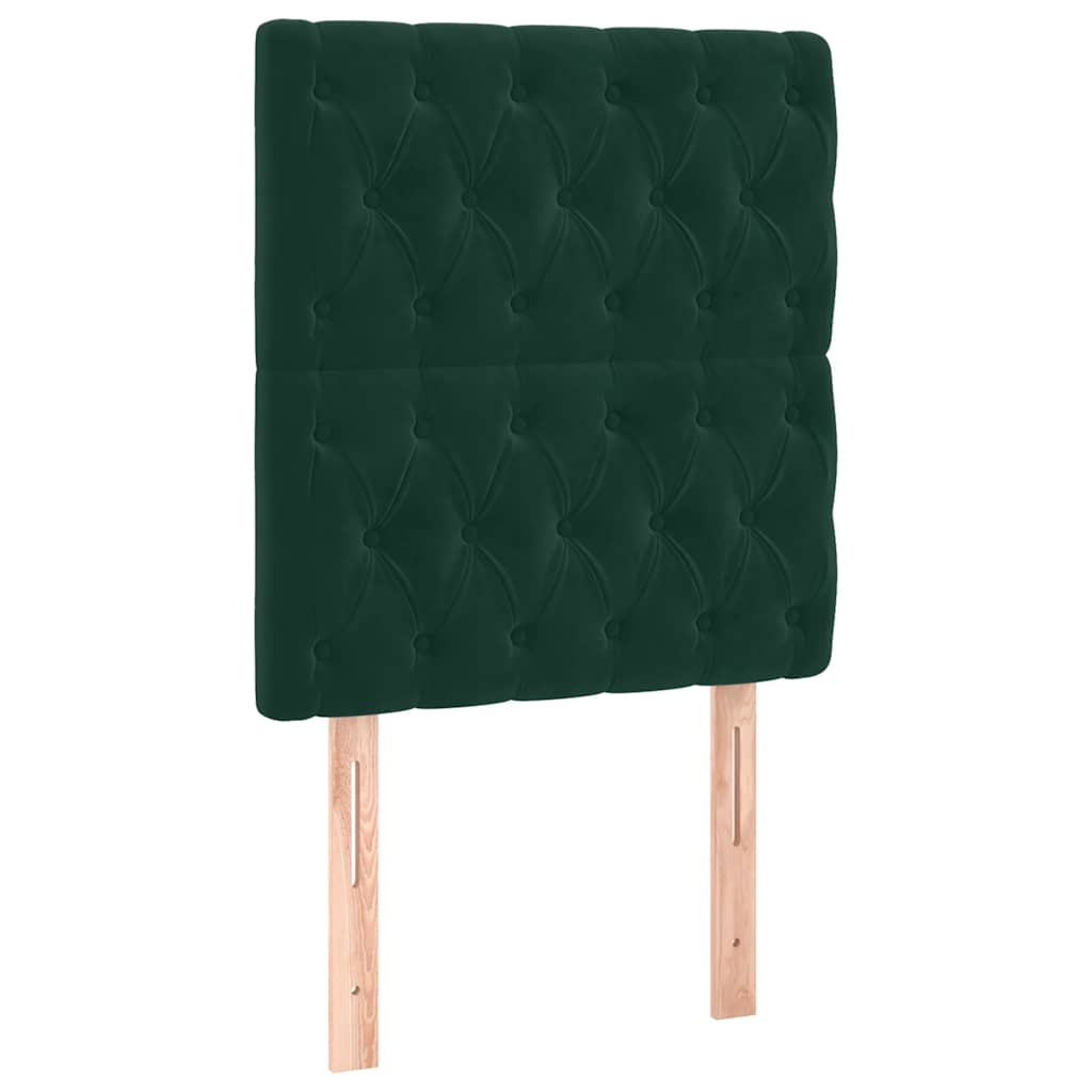 Sengeramme uden madras Mørkegrøn 80x200 cm Fløjl