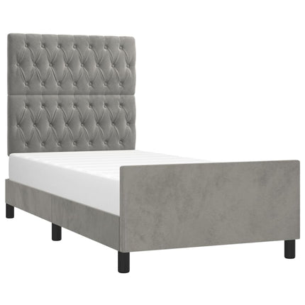Sengeramme uden madras Lysegrå 100x200 cm Fløjl