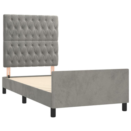 Sengeramme uden madras Lysegrå 100x200 cm Fløjl