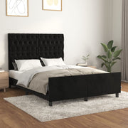 Sengeramme uden madras Sort 140x190 cm Fløjl