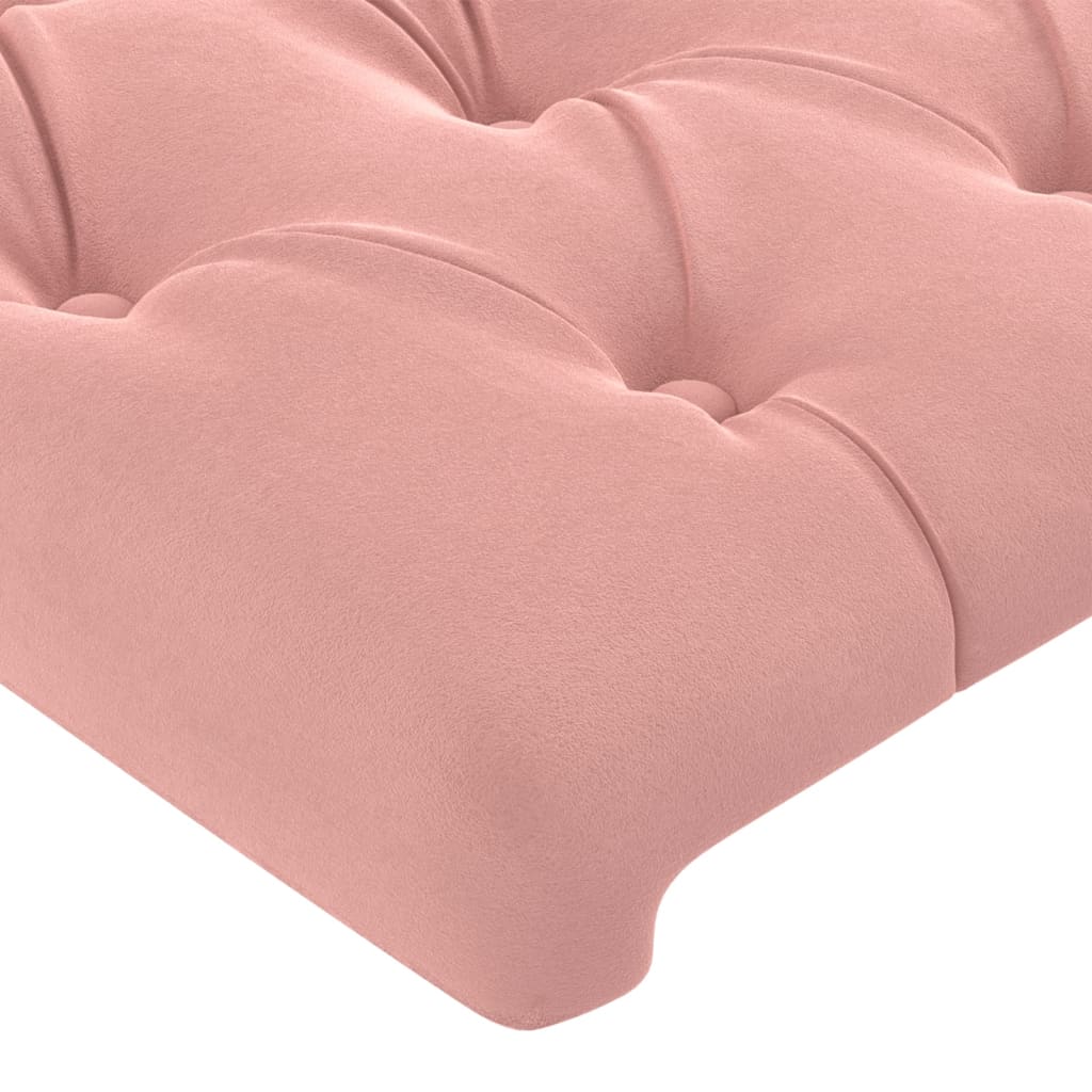 sengeramme med sengegavl 160x200 cm fløjl pink