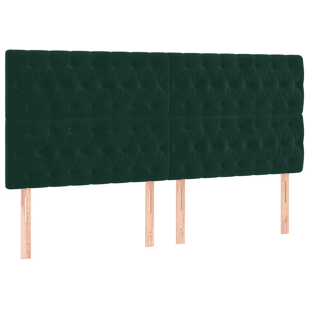 Sengeramme uden madras Mørkegrøn 200x200 cm Fløjl