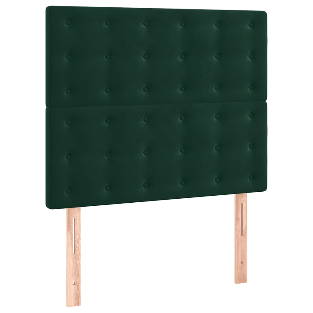 Sengeramme uden madras Mørkegrøn 80x200 cm Fløjl