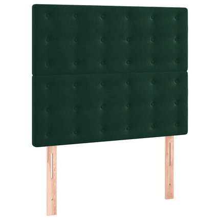 Sengeramme uden madras Mørkegrøn 80x200 cm Fløjl