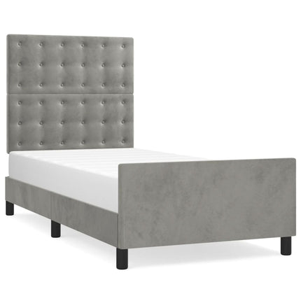 Sengeramme uden madras Lysegrå 100x200 cm Fløjl