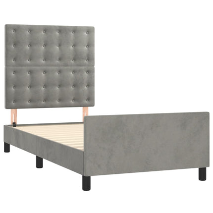 Sengeramme uden madras Lysegrå 100x200 cm Fløjl