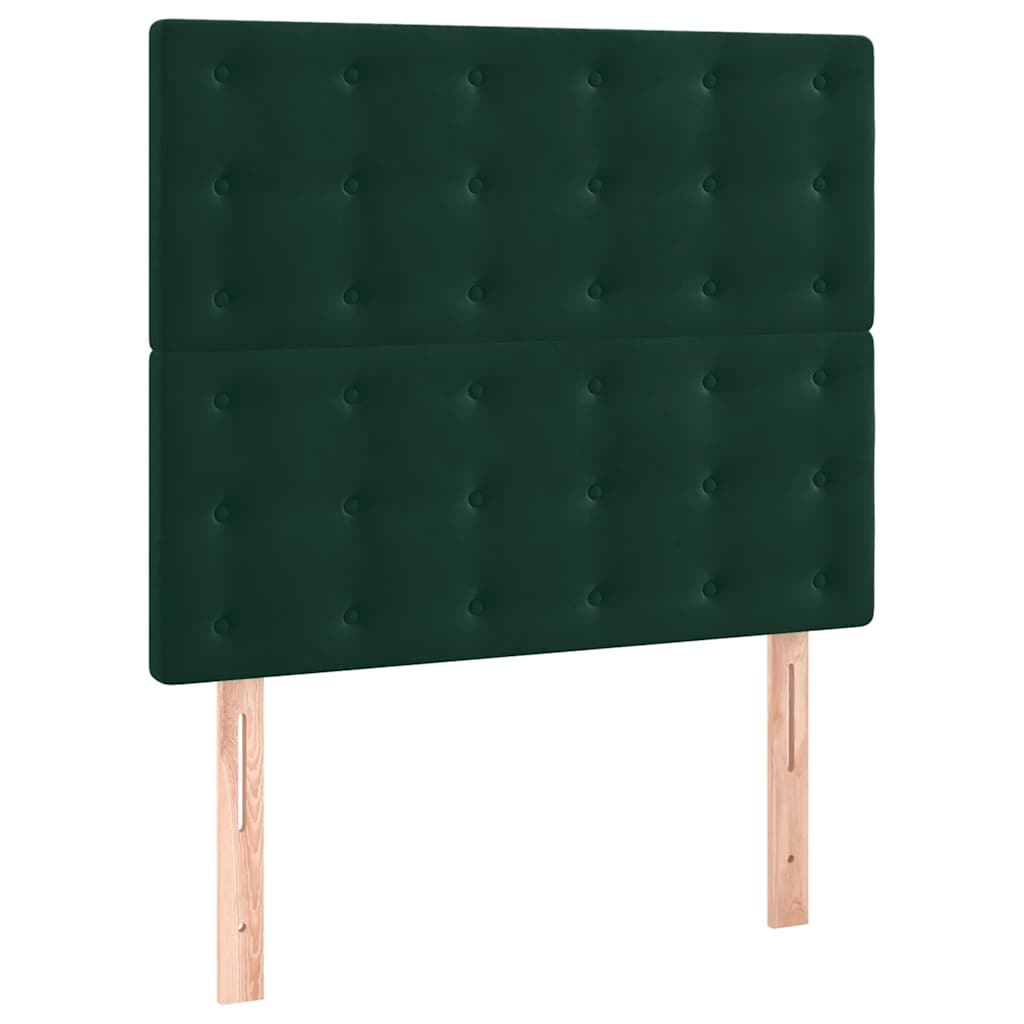 Sengeramme uden madras Mørkegrøn 120x200 cm Fløjl