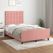 sengeramme med sengegavl 120x200 cm fløjl pink