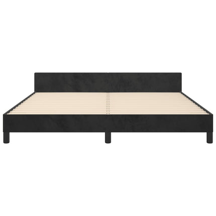 sengeramme med sengegavl 180x200 cm fløjl sort