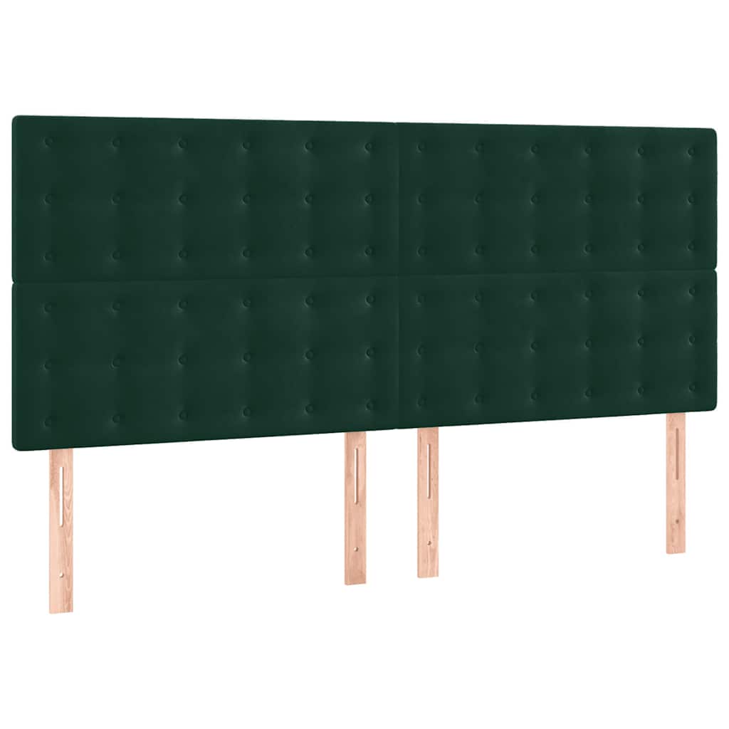 Sengeramme uden madras Mørkegrøn 200x200 cm Fløjl