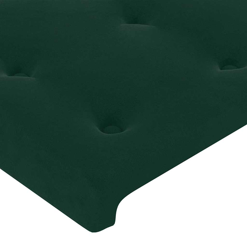 Sengeramme uden madras Mørkegrøn 200x200 cm Fløjl