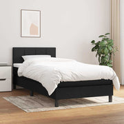 kontinentalseng med madras 90x200 cm stof sort
