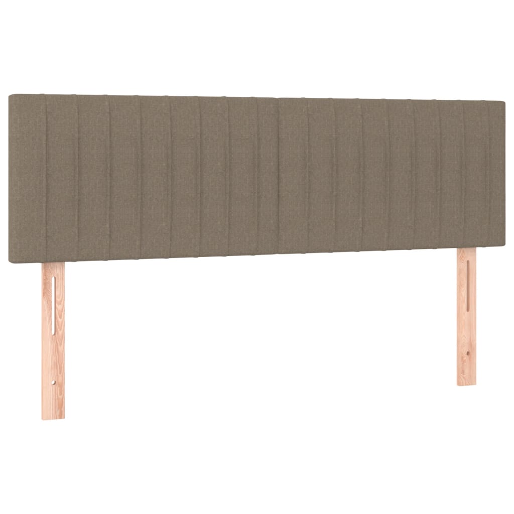 kontinentalseng med madras 140x190 cm stof gråbrun