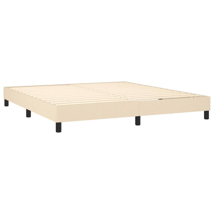 kontinentalseng med madras 180x200 cm stof cremefarvet