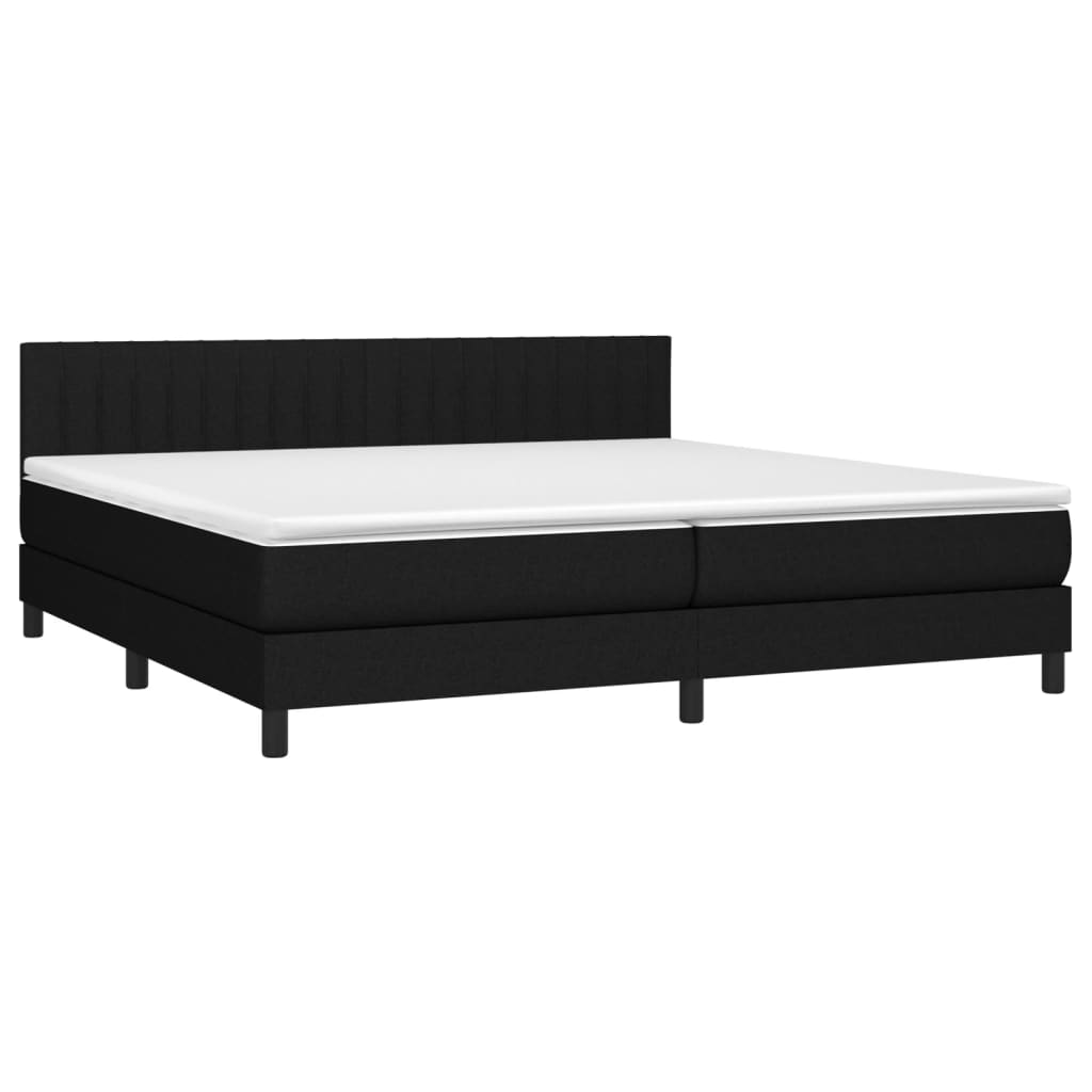 kontinentalseng med madras 200x200 cm stof sort