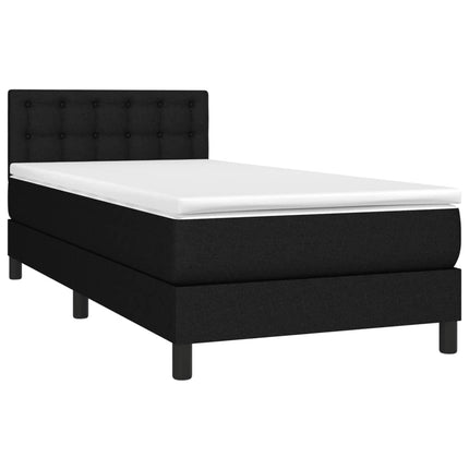 kontinentalseng med madras 90x190 cm stof sort