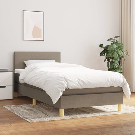 kontinentalseng med madras 80x200 cm stof gråbrun