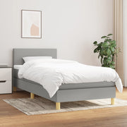 kontinentalseng med madras 90x190 cm stof lysegrå