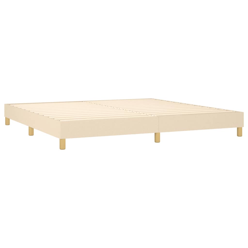 kontinentalseng med madras 200x200 cm stof cremefarvet