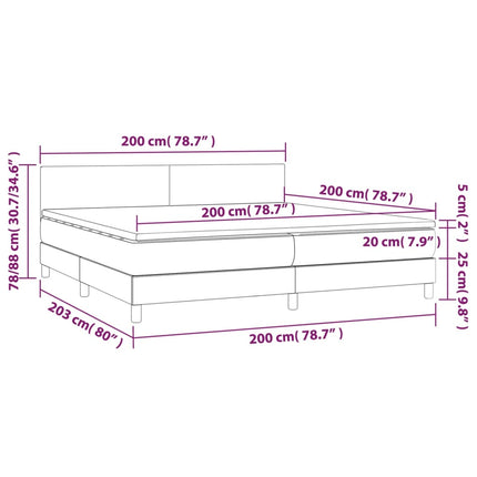 kontinentalseng med madras 200x200 cm stof cremefarvet